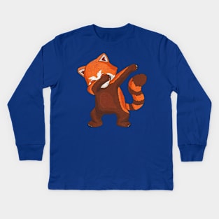 Red Panda Dabbing Kids Long Sleeve T-Shirt